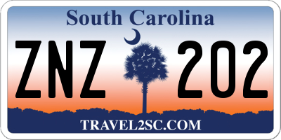 SC license plate ZNZ202