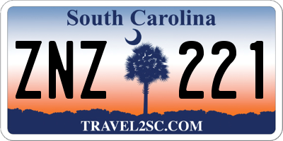 SC license plate ZNZ221