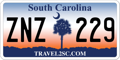 SC license plate ZNZ229