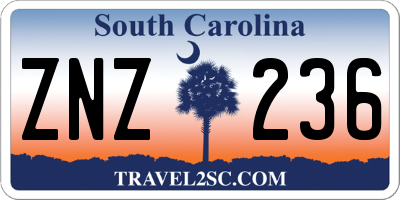 SC license plate ZNZ236