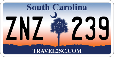 SC license plate ZNZ239