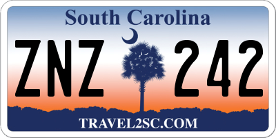 SC license plate ZNZ242