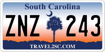 SC license plate ZNZ243