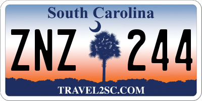 SC license plate ZNZ244