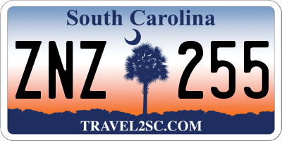 SC license plate ZNZ255