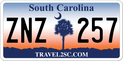 SC license plate ZNZ257