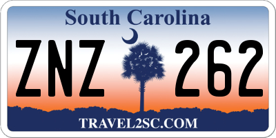 SC license plate ZNZ262