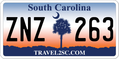 SC license plate ZNZ263