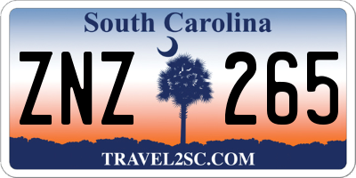 SC license plate ZNZ265