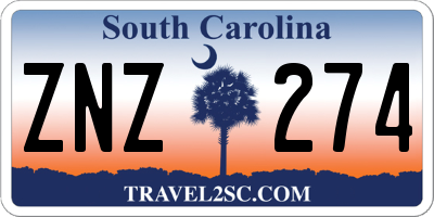 SC license plate ZNZ274