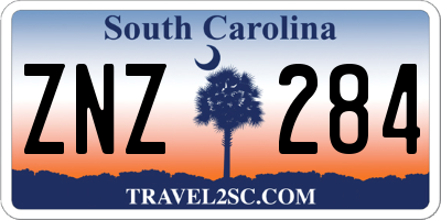 SC license plate ZNZ284