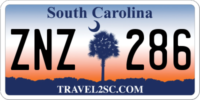 SC license plate ZNZ286