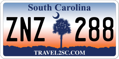SC license plate ZNZ288