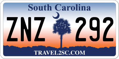 SC license plate ZNZ292