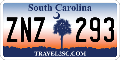 SC license plate ZNZ293