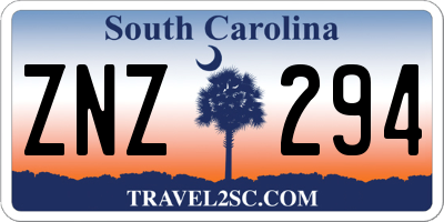 SC license plate ZNZ294