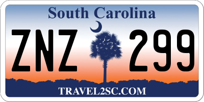 SC license plate ZNZ299