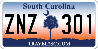 SC license plate ZNZ301
