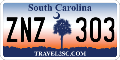 SC license plate ZNZ303