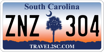 SC license plate ZNZ304
