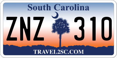 SC license plate ZNZ310