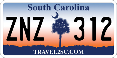 SC license plate ZNZ312