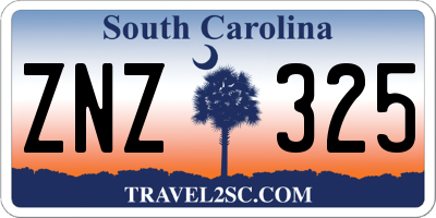 SC license plate ZNZ325
