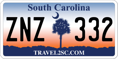 SC license plate ZNZ332
