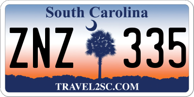 SC license plate ZNZ335