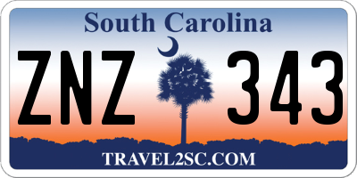 SC license plate ZNZ343