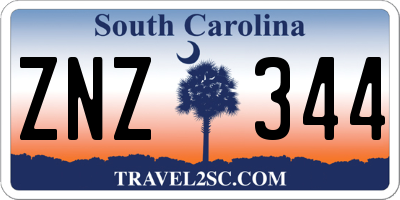 SC license plate ZNZ344