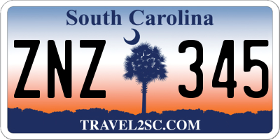 SC license plate ZNZ345