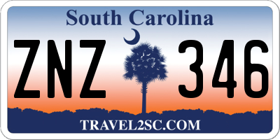 SC license plate ZNZ346