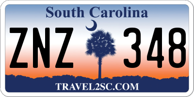 SC license plate ZNZ348