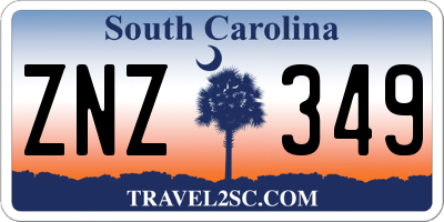 SC license plate ZNZ349