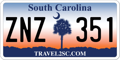 SC license plate ZNZ351
