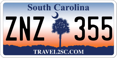 SC license plate ZNZ355