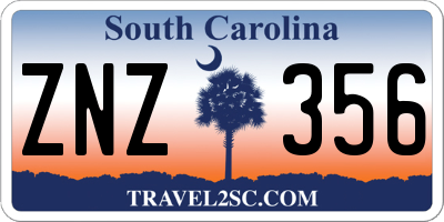 SC license plate ZNZ356