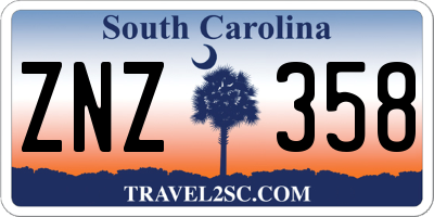 SC license plate ZNZ358