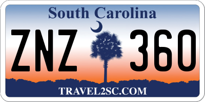 SC license plate ZNZ360