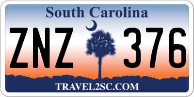SC license plate ZNZ376