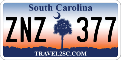 SC license plate ZNZ377