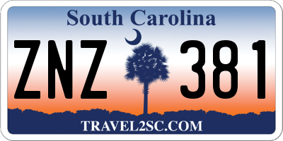 SC license plate ZNZ381