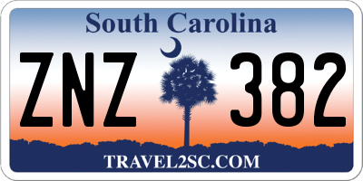 SC license plate ZNZ382