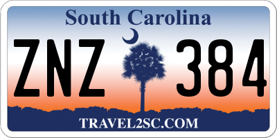 SC license plate ZNZ384