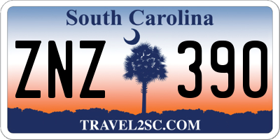 SC license plate ZNZ390