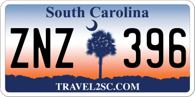 SC license plate ZNZ396