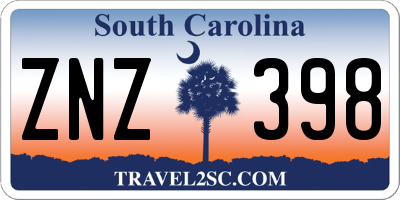 SC license plate ZNZ398