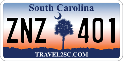 SC license plate ZNZ401