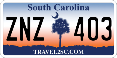 SC license plate ZNZ403